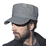 Neletao Blue and White Railroad Engineer Hat Train Conductor Adult Hat
