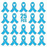 Light Blue Awareness Ribbon Pins Prostate Cancer Awareness Products Trisomy 18 Cushing Syndrome Chronic Illness Thyroid Disease Awareness Pin (Light Blue)