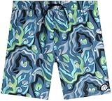 Volcom Boys Swim Trunks - UPF 50+ Quick Dry Board Shorts with Drawstring Waist - Bathing Suit Swimsuit for Boys (Size: 8-16), Size 10-12, Blue Printed