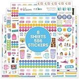 bloom daily planners New Teacher Planner Sticker Pack - School Themed Planning Stickers for Teachers, Educators, Homeschoolers, etc.- 8 Sheets/586 Stickers per Pack!