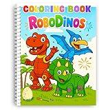 Coloring Book – RoboDinos: Fun Robot Dinosaur Coloring Book for Kids Ages 3+ | 44 Easy and Engaging Pages of Friendly Robo Creatures | Spiral Bound | Thick 199 GSM Paper | 8.5 x 11 in