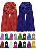 Yahenda 18 Picees Women Scarfs Shawl Hijab Soft Cotton Hemp Long Scarf Head Wraps for Women, 27 x 69 Inches(Multiple Colors)