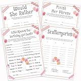 Birthday Party Games Set for Girls, Funny Girl Party Game, Girl Birthday Supplies, Activity, Decorations, Includes Who Knows the Birthday Girl Best, Scattergories, 20 Double Sided Games Cards