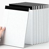 AILZFEI 12 Pack of Legal Pads 8.5 x 11.75 College Ruled Notebook White Paper Note Pad Narrow Ruled 30 Sheets Notepads Perforated Writing Pad Clear Print 8x11 Legal Pads Pads of Paper