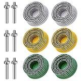 6 Pack 2 Inch Bristle Disc Grit 50# 80# 120# with 1/4" Shank Attachment Abrasive Coating Removal Disc for Metal (6, 2 inch)