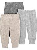 Simple Joys by Carter's Baby 3-Pack Thermal Pants, Beige/Dark Grey/Grey, 0-3 Months