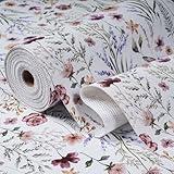 Floral Shelf and Drawer Liner for Kitchen Cabinets,24IN x 10FT Non-Adhesive and Strong Non-Slip Cabinet Drawer Liners for Kitchen Shelf, Waterproof Cupboard Liners,Easy to Clean
