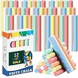 Noveread 48 Pcs 6 Colored Chalkboard Chalk Dustless Chalk for Indoor Chalkboard School Sticks Writing Supplies for Classroom Home Cafe Menu Sidewalk Art