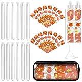 39 Pcs Secret Tampon Flask Set for Women Includes 12 Reusable Plastic Flasks for Girls, 24 Self Adhesive Wrappers, 1 funnel,1 Clear Box, Flask for Cruise Event, Concert, Outdoor Sports (orange)