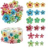 Gyufise 35Pcs Edible Flowers Cake Decorations Beautiful Flowers Cupcake Toppers Cake Toppers for Wedding Cake Birthday Party Food Decoration Mixed Size & Colour