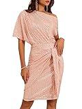 Sexy Sequin Party Bodycon Dress for Women Club Night Out Dresses Rose Gold S