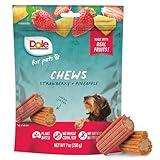 Dole Freshly Fetched Dog Chews, Strawberry & Pineapple Flavored Dog Treats, 7oz, No Wheat, Corn, Soy, Artificial Flavors, Colors, or Preservatives