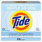 Tide Clean and Gentle Powder Laundry Detergent, Unscented, 68 Loads, 77 oz