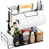 Geesta Grill Caddy - BBQ & Picnic Caddy with Paper Towel & Magnetic Tool Holders, Condiment Storage for Camper & Tailgate