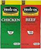 Herb-Ox Sodium Free Bouillon Bundle,`Beef and Chicken, 100 Total Packets