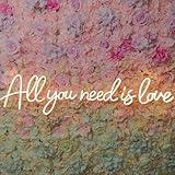 All You Need is Love Neon Sign 28 inches Dimmable Led Light Up Neon Signs Personalized Warm White Wedding Wall Art Sign