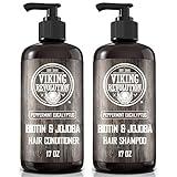 Viking Revolution Biotin Mens Shampoo and Conditioner Set - Eucalyptus Shampoo and Conditioner Set with Jojoba and Mint Oil - Peppermint Oil Hair Conditioner for Men (17 Oz)