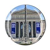 Museum of Science and Industry Chicago USA 3D Fridge Magnet Souvenir Crystal Glass Magnet Travel Souvenir Collection Gift Home Kitchen Decoration