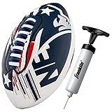 Franklin Sports NFL New England Patriots Football - Youth Mini Football - 8.5" Junior Size Ball - SPACELACE Easy Grip Texture- Perfect for Kids