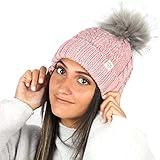 David & Young Sustainable Recycled Fashion Beanie with Extra Warm Fur Lining Light Pink