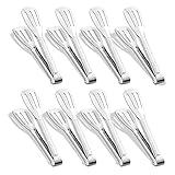 Amafox Kitchen Tongs 7 Inch, 8 Pack Food-Grade Stainless Steel Serving Tongs for Cooking Appetizers, Salad, Small Kitchen Food Tongs, Dishwasher Safe