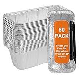Whaleme 50-Pack Blackstone Griddle Accessories 5017 Grease Cup Liners, Aluminum Foil Drip Pan Grease Catcher Cup Liner for Blackstone 17, 22, 28, 36 Inch Griddle, Disposable Grill Grease Tray