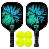 Franklin Sports Pickleball Paddle and Ball Set - (2) Dagger Fiberglass Rackets + (4) X-40 Balls - USA Pickleball (USAPA) Approved - 2 Player Set