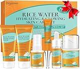 Skin Care Set,Women Teen Milk Skincare Rice Water Hydrate Glow Repair Anti-Aging Facial Routine Kit Gift Set for Womens Mom Wife Teenager Girl Birthday Trendy Stuff Christmas Gifts Stocking Stuffers