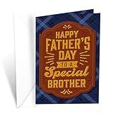 Prime Greetings Brother Father's Day Card, Made in America, Thick Card Stock with Premium Envelope Packaged in a Reusable Presentation Mailer, Eco-Friendly, 5in x 7.75in