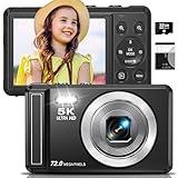 5K Digital Camera - 72MP UHD Digital Cameras for Photography - Autofocus Point and Shoot Small Camera with Flash for Kids - 2.8 Inch Screen Compact Portable Vlogging Camara with 16X Zoom, 32GB SD Card
