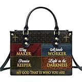 Jesuspirit Leather Handbag For Women - Bible Bag, Religious Bag - Christian Gift - Way Maker (LHBM727, Medium)