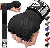 RDX Training Boxing Inner Gloves Hand Wraps MMA Fist Protector Bandages Mitts,Black,Large