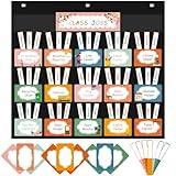 Jobs Pocket Chart for Classroom with 69 Cards - Teacher Helping Hands Pocket Chart for Class Jobs Bulletin Board, Must Have for Kindergarten Preschool Elementary Classroom Decor