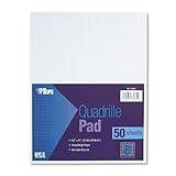 Tops 33081 Quadrille Pads, 8 Squares/inch, 8-1/2 x 11, White, 50 Sheets