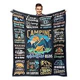 Ryubein Camping Blanket 50" X 60", Camping Gifts for Men Women, Camper Gifts, Camp Essentials, Camp Accessories, Rv Gifts, Gifts for Rv Owners, Campsite Outdoors Rv Travel Hiking Lovers Throw Blanket