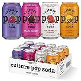 Culture Pop Soda, Most Loved Variety Pack, Probiotic Low Sugar Soda, Sparkling Juice Alternative, Non-GMO, Kosher, Gluten-Free, No Stevia (12pk)