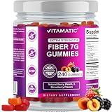 Vitamatic Prebiotic Fiber Gummies for Adults, 7G Extra Strength, Zero Sugar Added, 240 Pectin Based Gummies, Digestive Health & Regularity Support