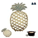 Linton Arts Cast Iron Pineapple Trivet for Hot Dishes (9.84 Inches) - Decorative Pineapple Iron Trivet & Kitchen Hot Pad, Heavy-Duty Heat-Resistant Table Protector, Rustic Home Decor Gift