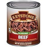 Keystone Meats All Natural Heat and Serve Canned Beef 28 oz – Fully Cooked Canned Meat – Ready to Eat – 5-Year Shelf Life – Pantry Staple for Everyday Meals, Emergency Survival Food – Made in USA – Pack of 1