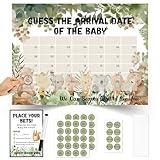 Spakon Woodland Baby Shower Due Date Calendar Baby Shower Game Guess the Arrival Date of Baby Prediction Calendar Place Your Bets Prediction Game Baby Shower Poster Woodland Baby Shower Decoration