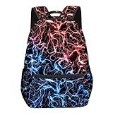 YOZIRIBO Boys Backpack, Gamer Backpacks For Kids Children Teens, Video Game Bookbag, Large Travel Laptop Backpacks (Red blue lightning)
