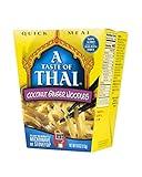 A Taste of Thai Coconut Ginger Noodles - 4oz Pack of 6 Heat & Eat Instant Noodles Flavored with Classic Thai Spices | Gluten-Free | Ideal Vegan Meal | Perfect Side for Chicken Fish & Meat Entrees