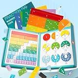 102 Pcs Magnetic Fraction Tiles Circles Set with Pen Montessori Division Board Math Counting Board Fraction Tiles Circles Learning Math Fraction Manipulatives for Kids Preschool Class