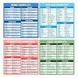 4 PCS Office Suite Hotkey Reference Guide Windows Shortcuts Stickers Office Productivity Stickers for Students Professionals Windows PC Laptop Computer, 4" x 4"