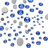 SAPPHIRE (206) blue 144 pcs Swarovski 2058/2088 Crystal Flatbacks blue rhinestones nail art mixed with Sizes ss5, ss7, ss9, ss12, ss16, ss20, ss30