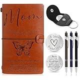 Fulmoon Memorial Gifts for Loss of Mother, Included 1 Grief Journal Travel Photo Diary Journal to Mom 1 Memorial Pocket Hug 1 PU Leather Keychain 3 Ballpoint Pens Bereavement Gifts for Loss of Mother