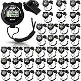 Simgoing 72 Pcs Digital Stopwatch Timer Plastic Whistle Bulk for Sports Coaches Referee Waterproof Watch Timer Whistle with Lanyard Multi Function Electronic Fitness Date Alarm (Black)