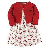 Hudson Baby Girls' Cotton Dress and Cardigan Set, Cherries, 3-6 Months