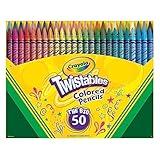 Crayola Twistables Colored Pencil Set for Kids (50ct), No Sharpen Coloring Book Pencils, Essential Classroom Supplies, Cute Back to School Gifts for Kids, 4+