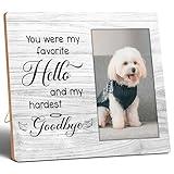 Pet Memorial Frame, 4x6 Picture Frame, You Were My Favorite Hello&My Hardest Goodbye, Memorial Gifts for Dog, Cat Lover, Loss of Pet Sympathy Gift Dog&Cat, Wall Mount&Table Top, bereavement gifts.(002